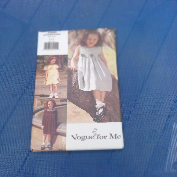 Vogue For Me Sewing Pattern 7320 Girl's Dresses Dress Sizes 2-4 Uncut - Picture 1 of 2